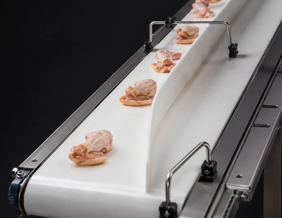 Correia de PU branca para linha alimentícia